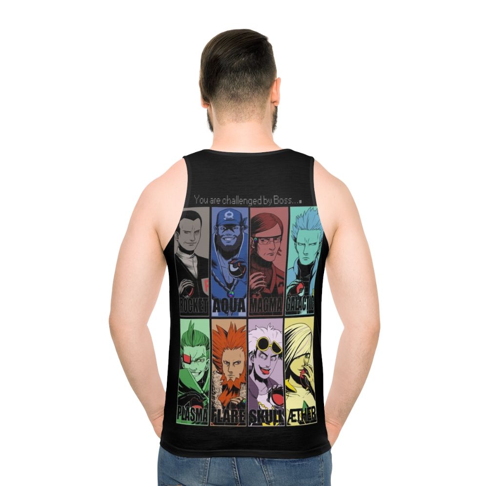Unisex tank top with Pokemon-inspired team designs