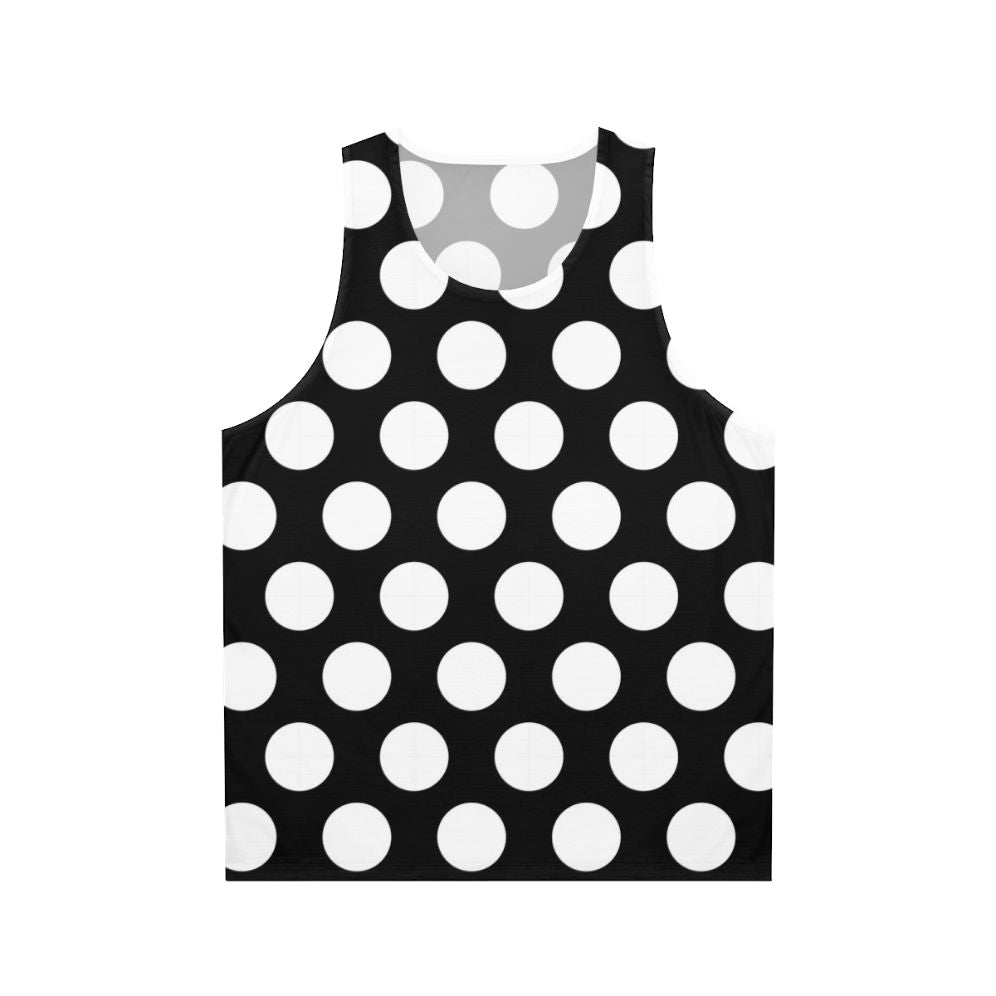 Unisex polka dot tank top in black and white