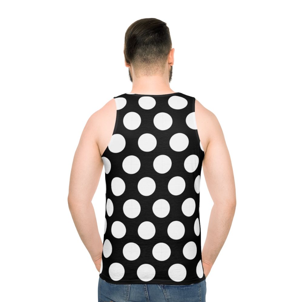 Unisex polka dot tank top in black and white