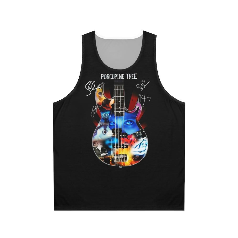 Unisex tank top with porcupine and guitar graphic