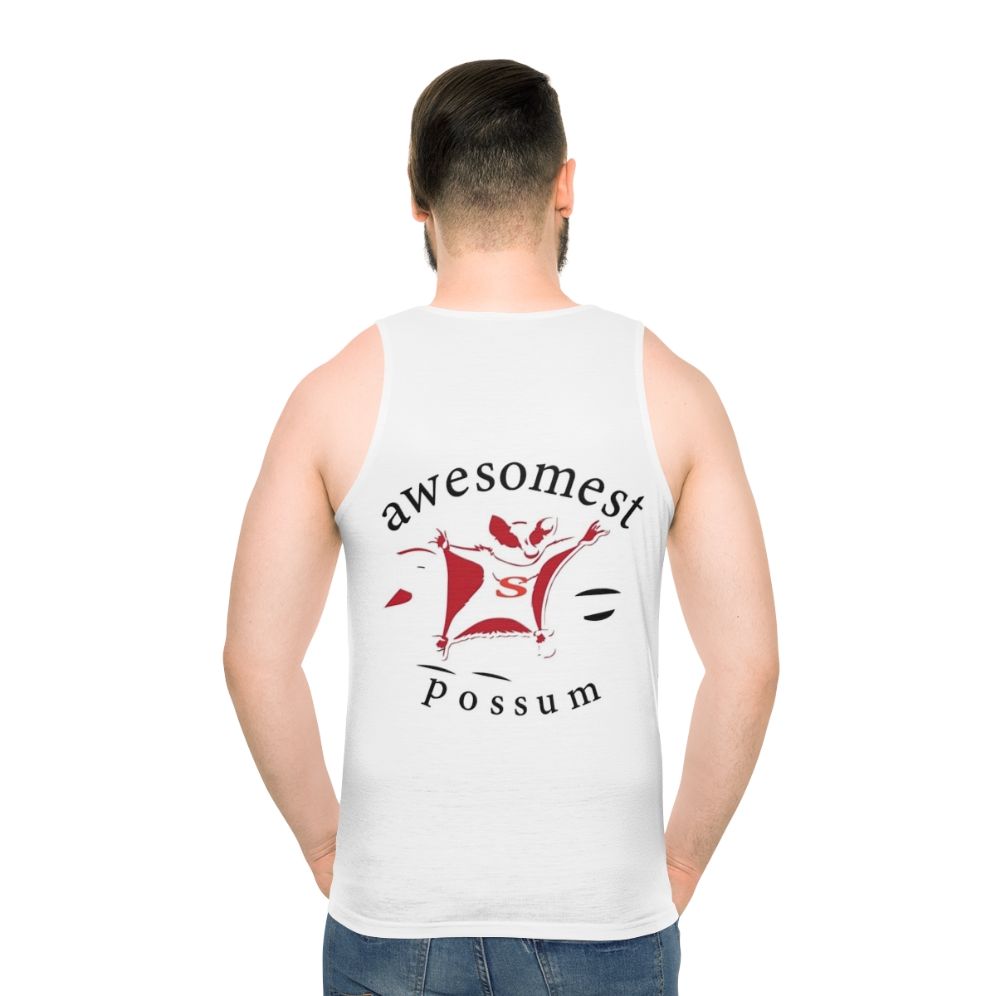 Unisex possum-themed tank top with a trendy, counter-culture design