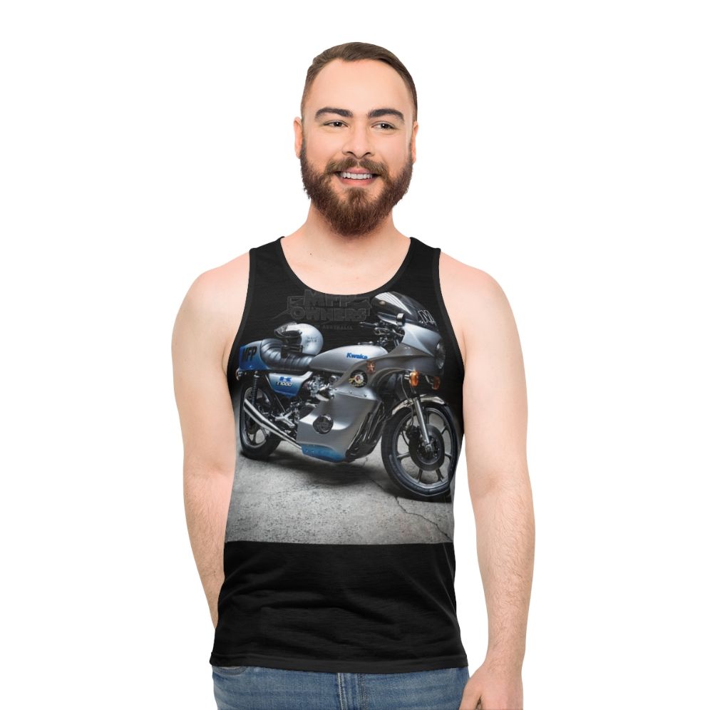 Unisex post-apocalyptic tank top featuring Mfpoc Goose Kwaka design