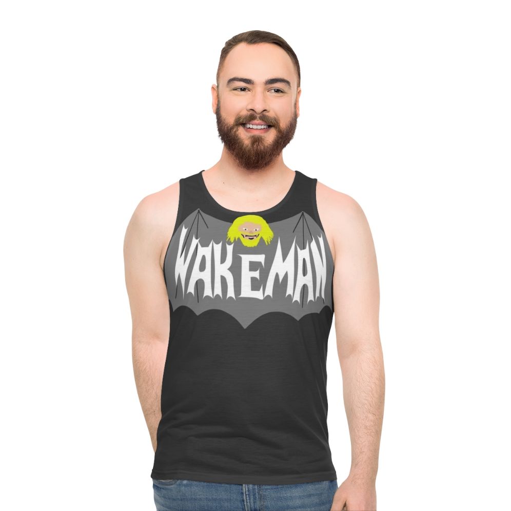 Unisex progressive rock tank top featuring Rick Wakeman of the band Yes