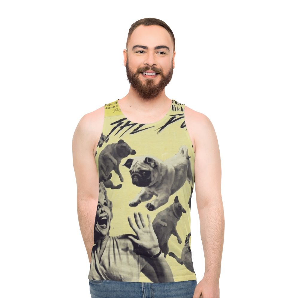 Unisex pug dog horror design tank top