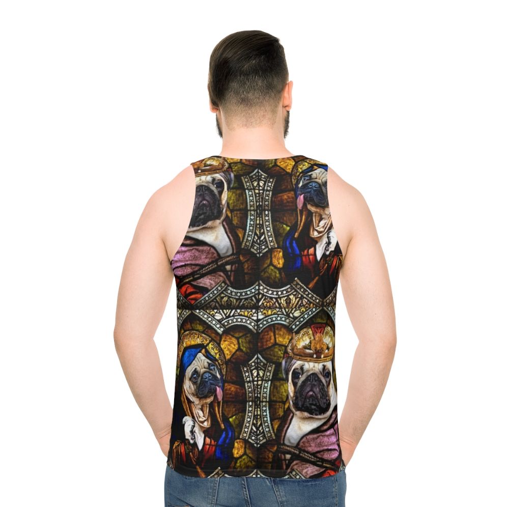 Unisex pug stained glass tank top