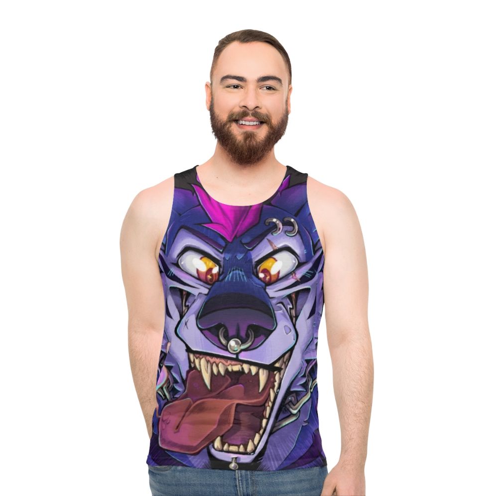Unisex Punk Furry Wolf Teeth Maw Tank Top