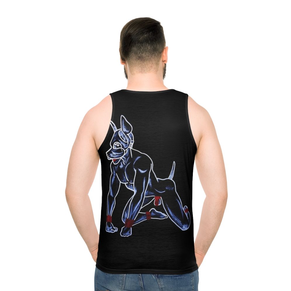 Unisex pup tank top with BDSM and queer pride design