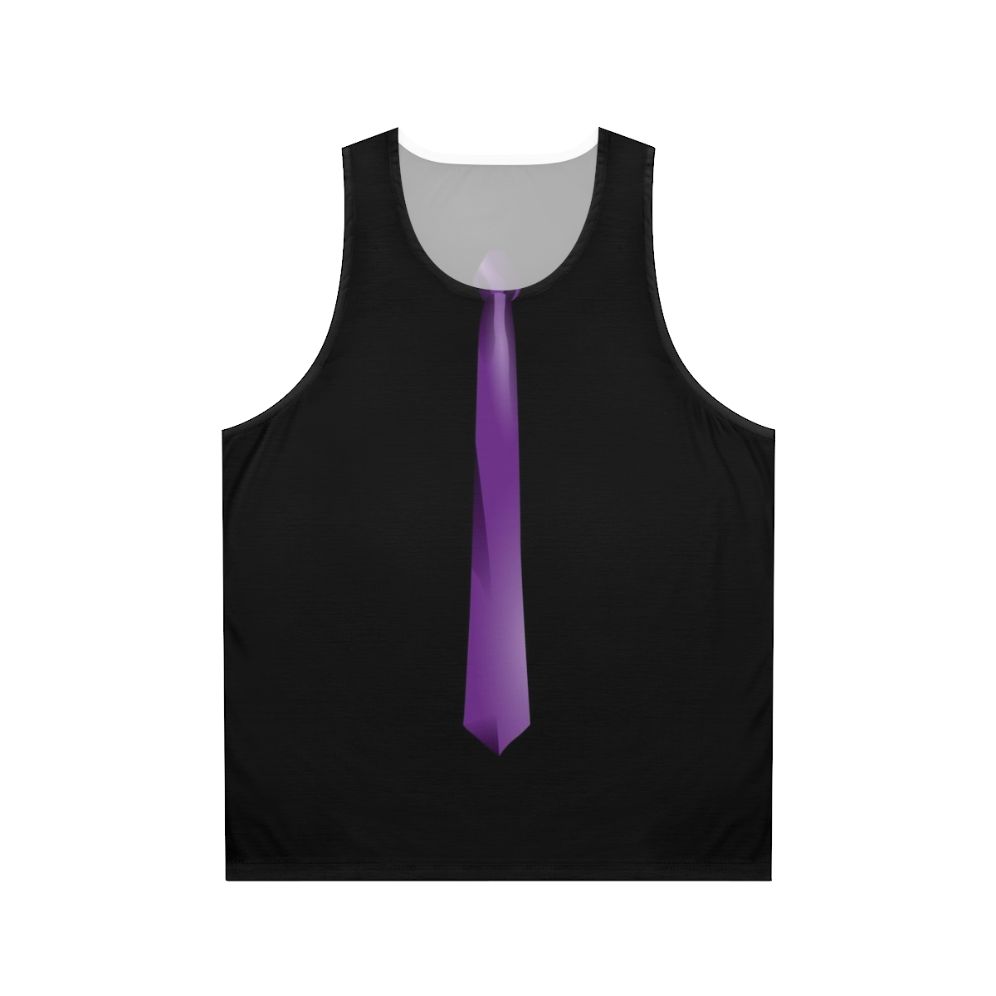 Unisex purple tie graphic design tank top