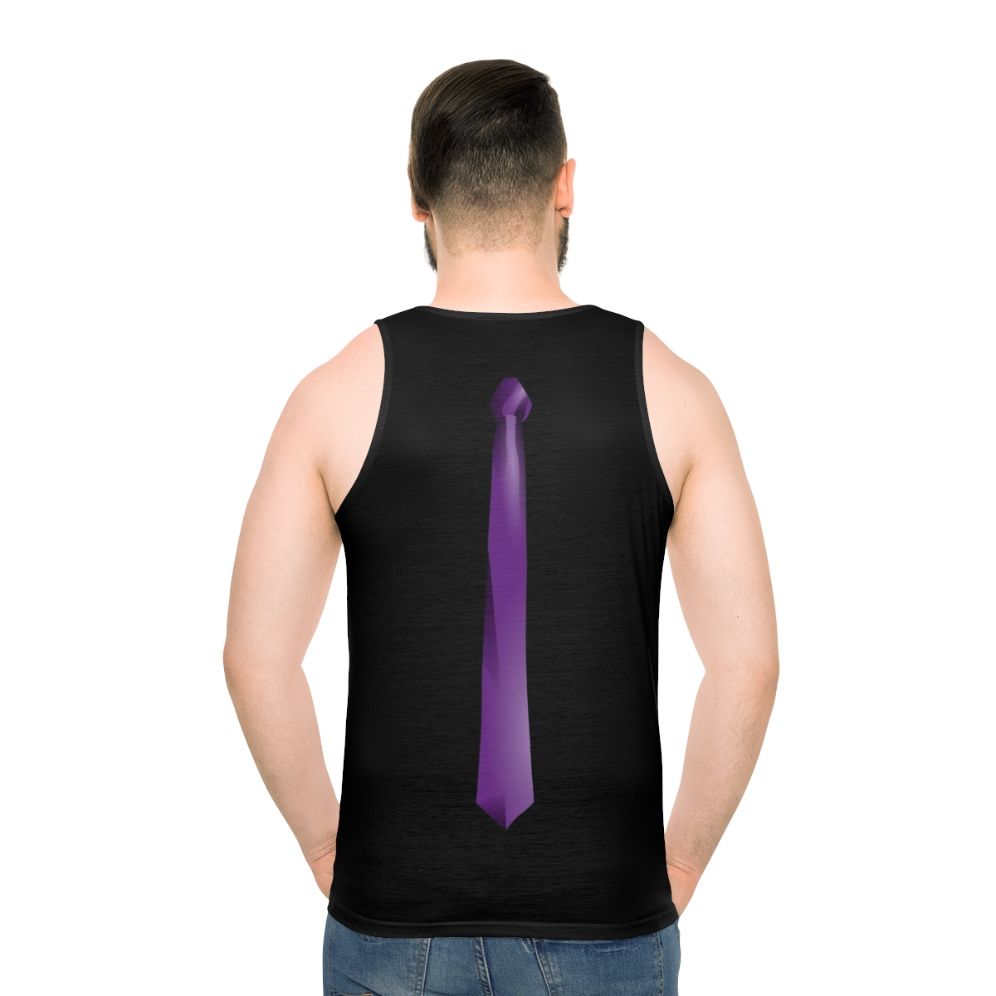 Unisex purple tie graphic design tank top