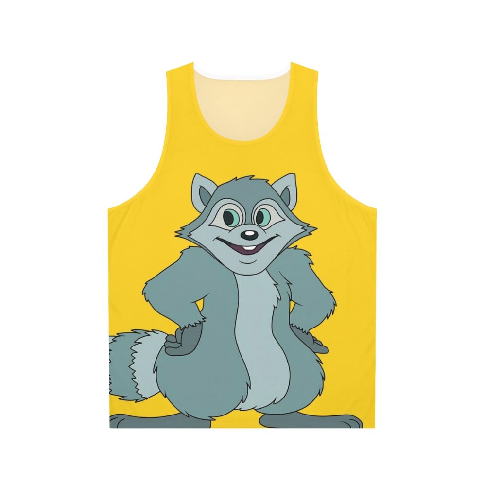 Unisex raccoon-themed tank top