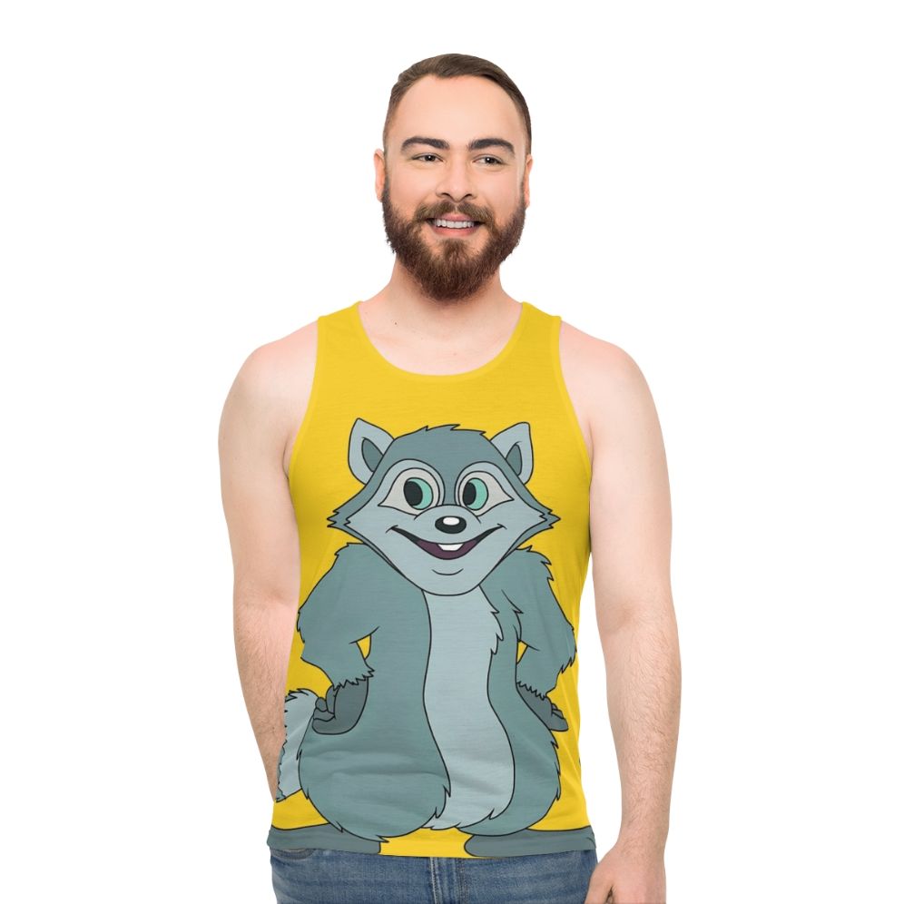 Unisex raccoon-themed tank top