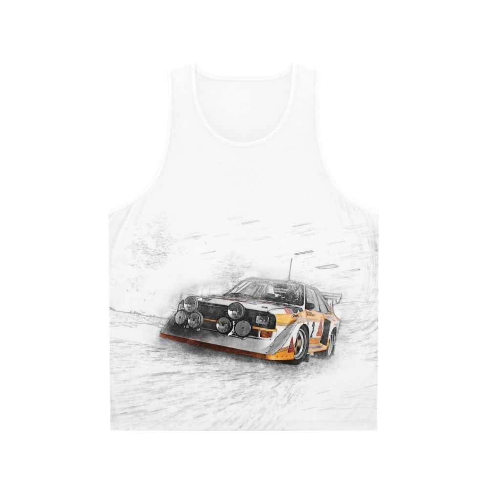 Unisex rally car illustration tank top