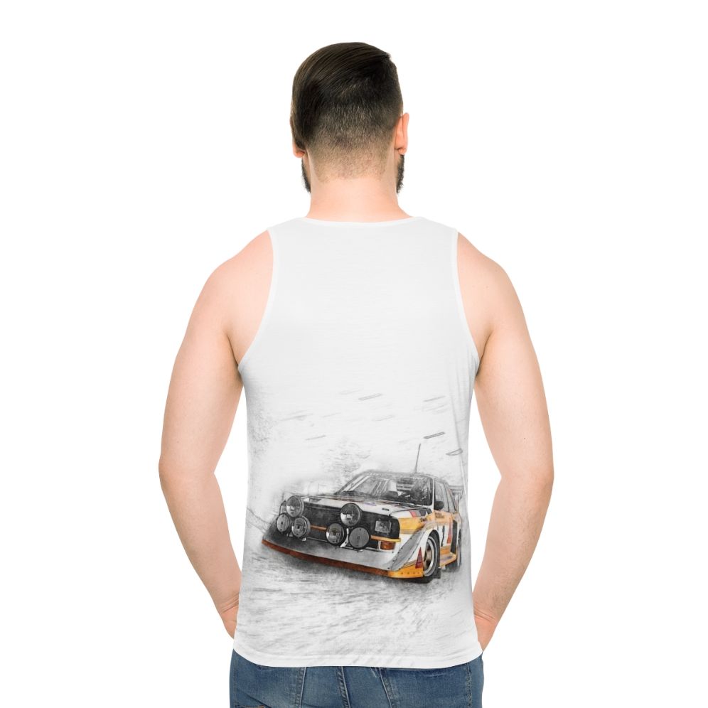Unisex rally car illustration tank top