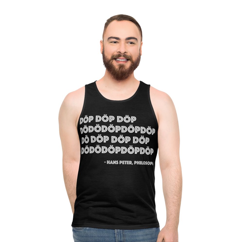 Unisex tank top with rave-inspired design