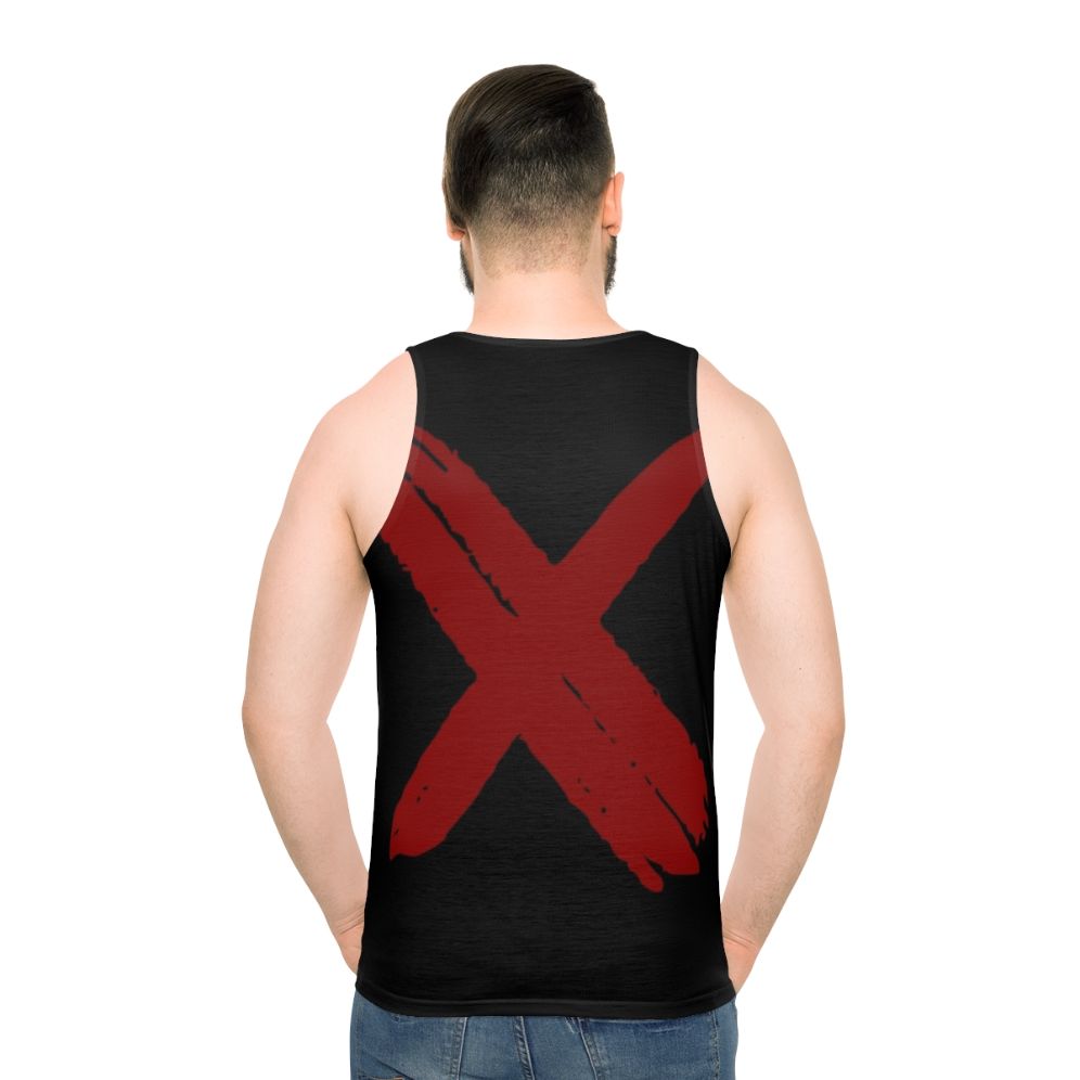 Unisex red cross graphic tank top