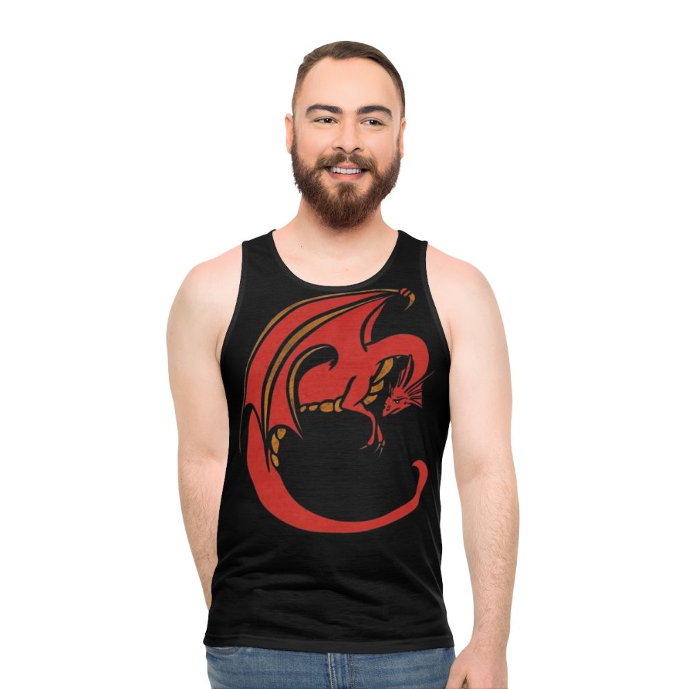 Unisex red dragon tank top