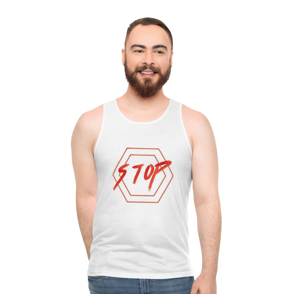 Unisex Red Stop Sign Tank Top