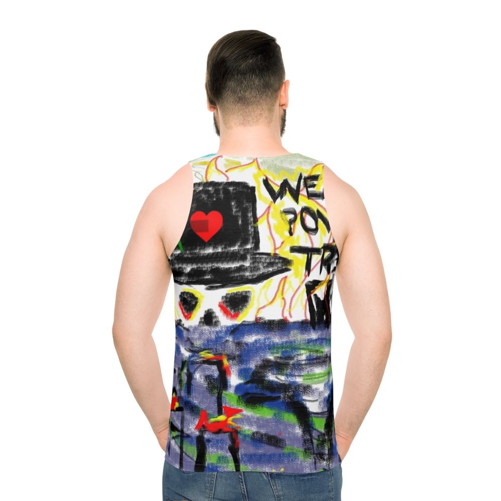 Unisex reggae dancehall electro tank top with conceptual artwork