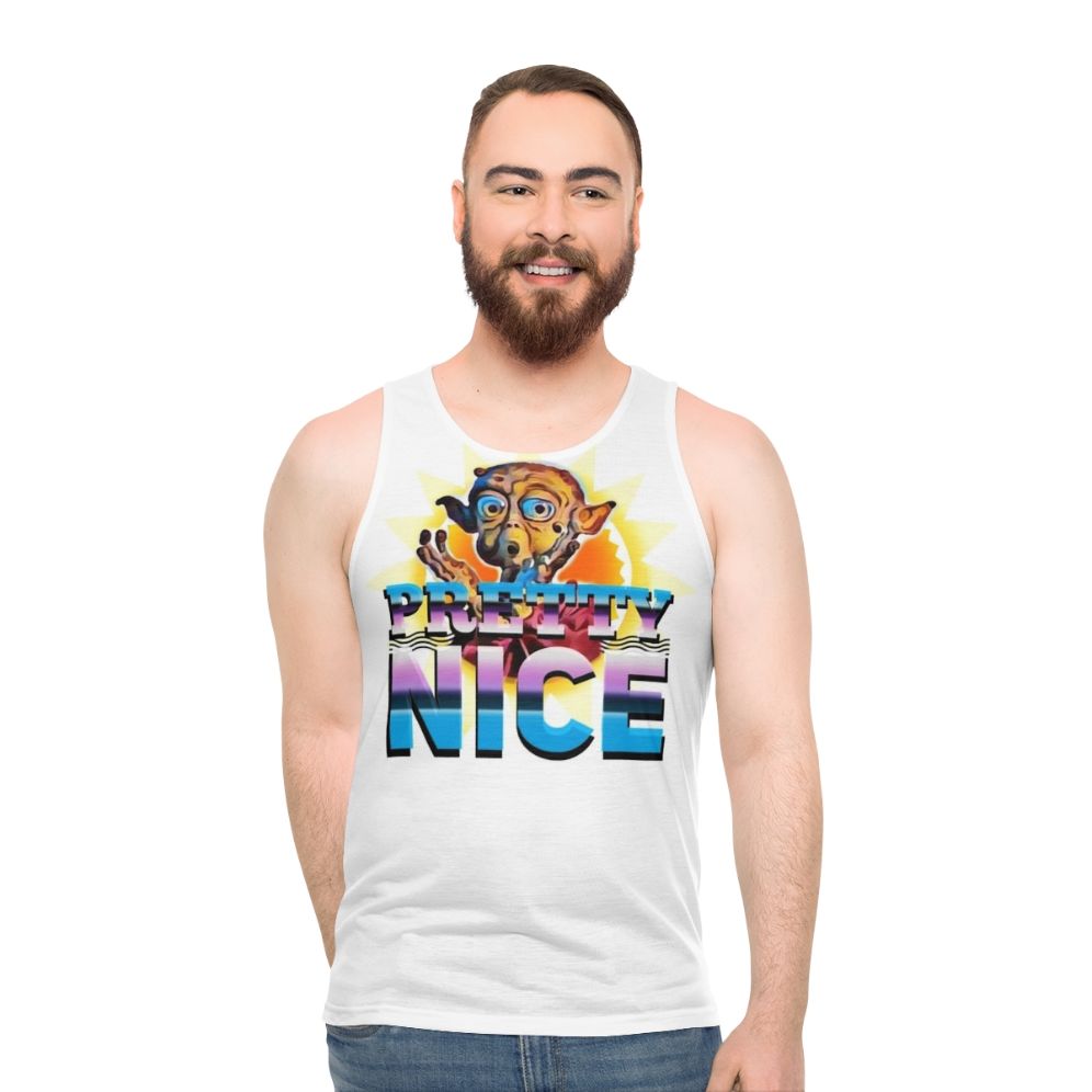 Unisex retro 1980s sci-fi inspired dance party tank top