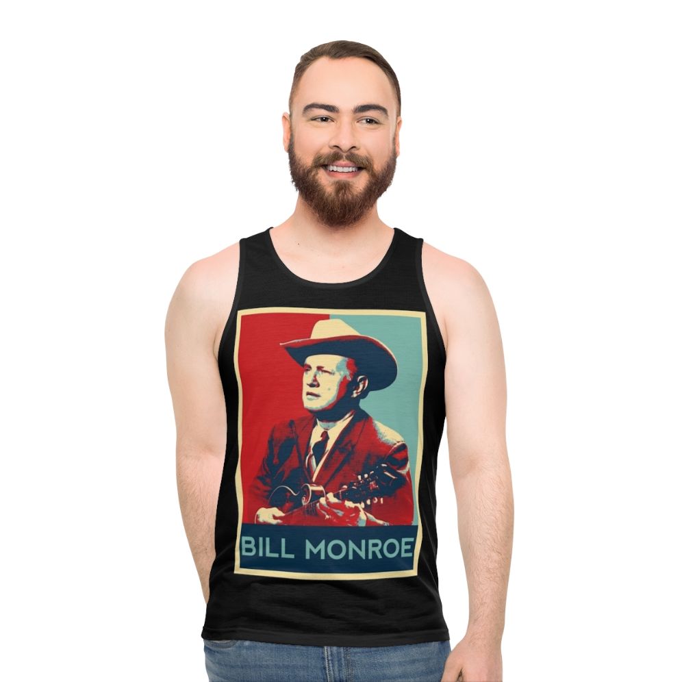 Unisex retro tank top with bluegrass music design