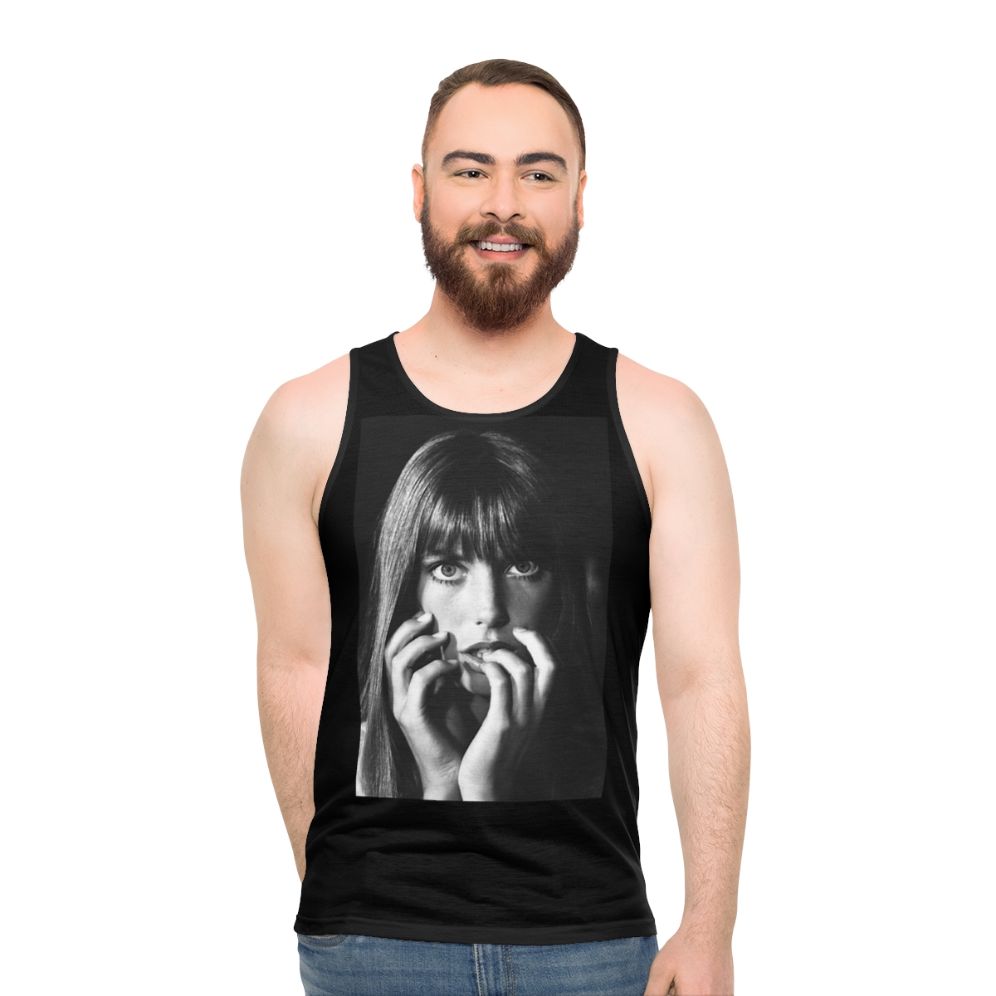 Unisex Retro French Tank Top with Iconic Music Portrait Design