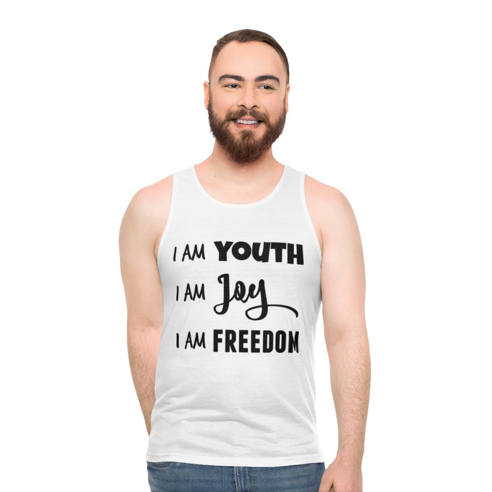 Unisex retro tank top with Pan Am inspired design