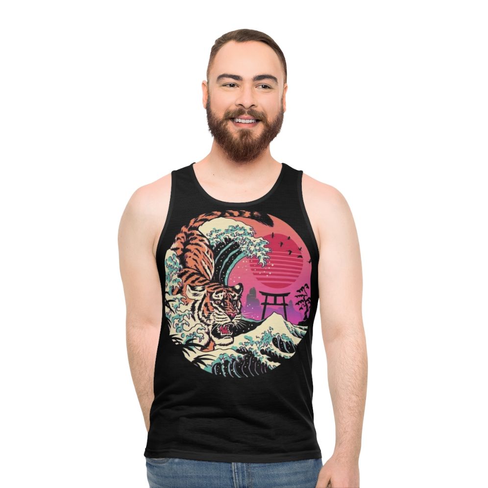 Unisex Retro Rad Tiger Wave Tank Top