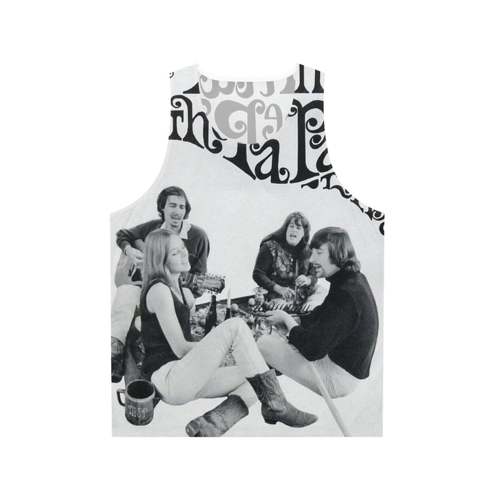 Unisex retro tank top featuring The Mamas and The Papas band logo