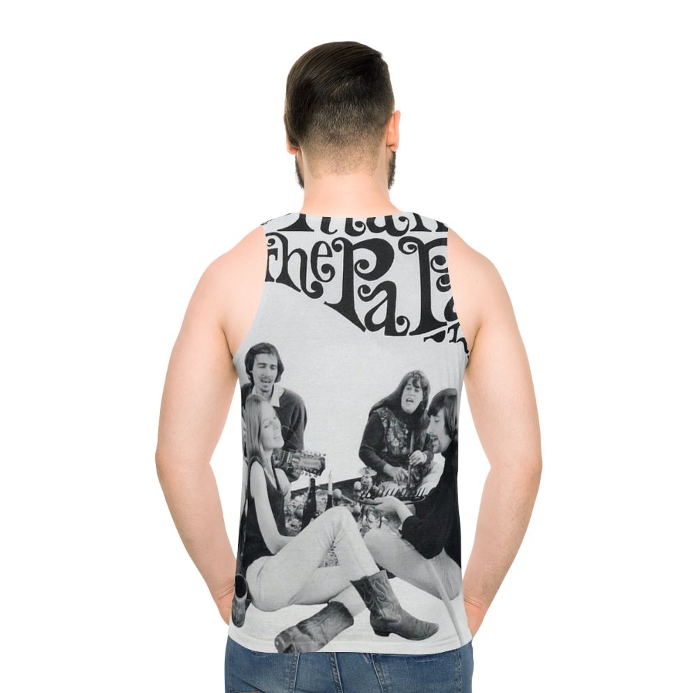 Unisex retro tank top featuring The Mamas and The Papas band logo