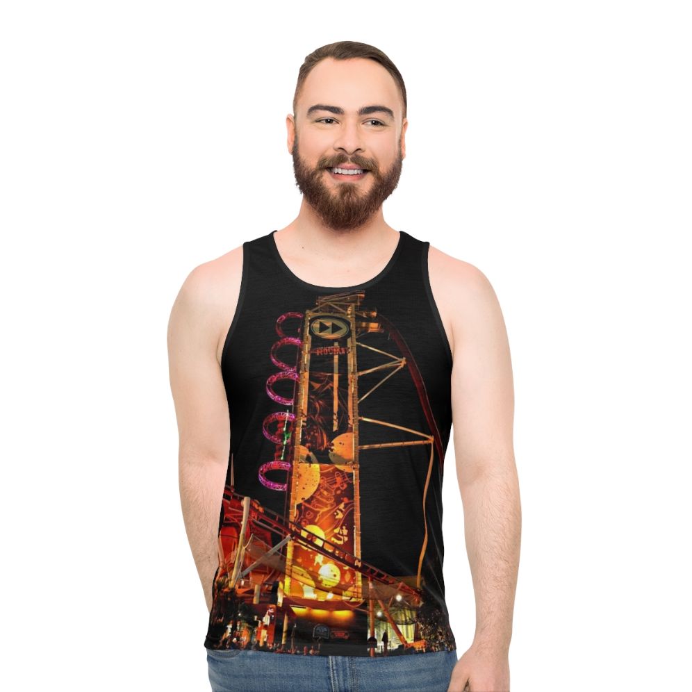Unisex Rip Ride Rockit Night Roller Coaster Tank Top