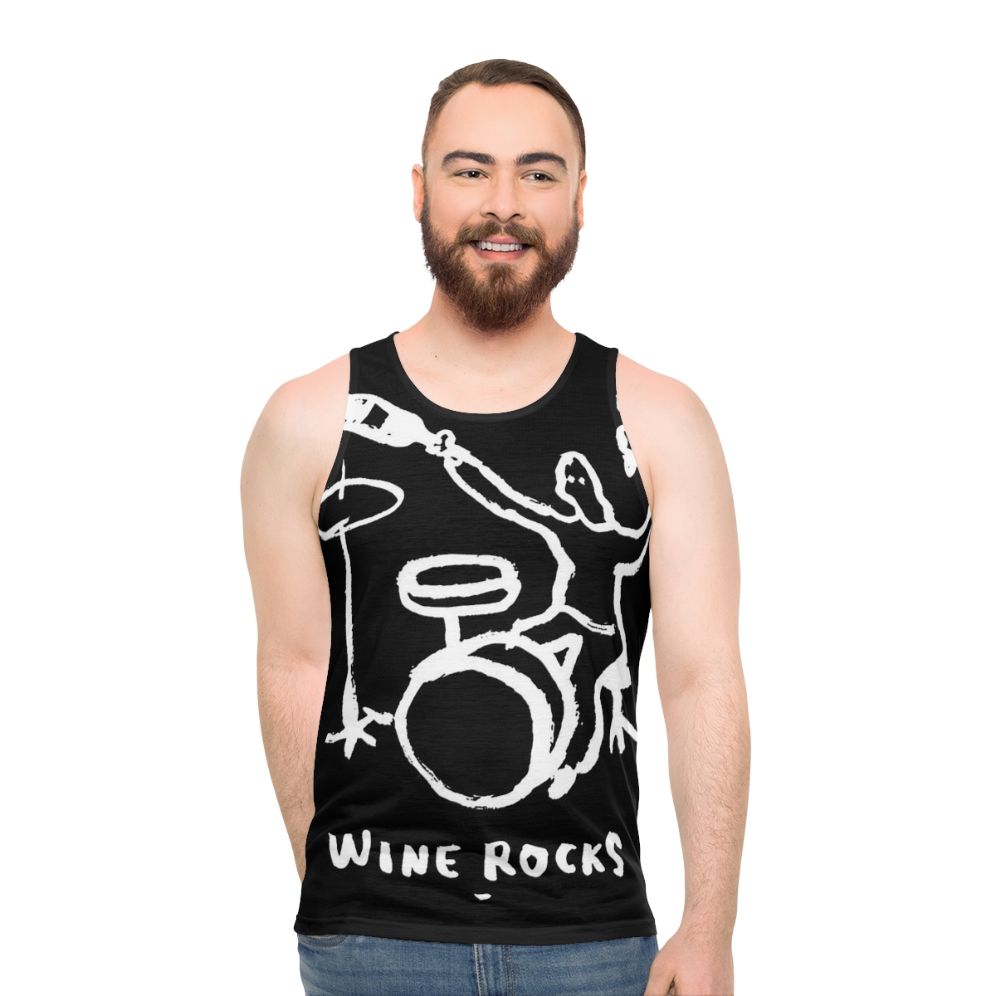 Unisex tank top with rock music-inspired design