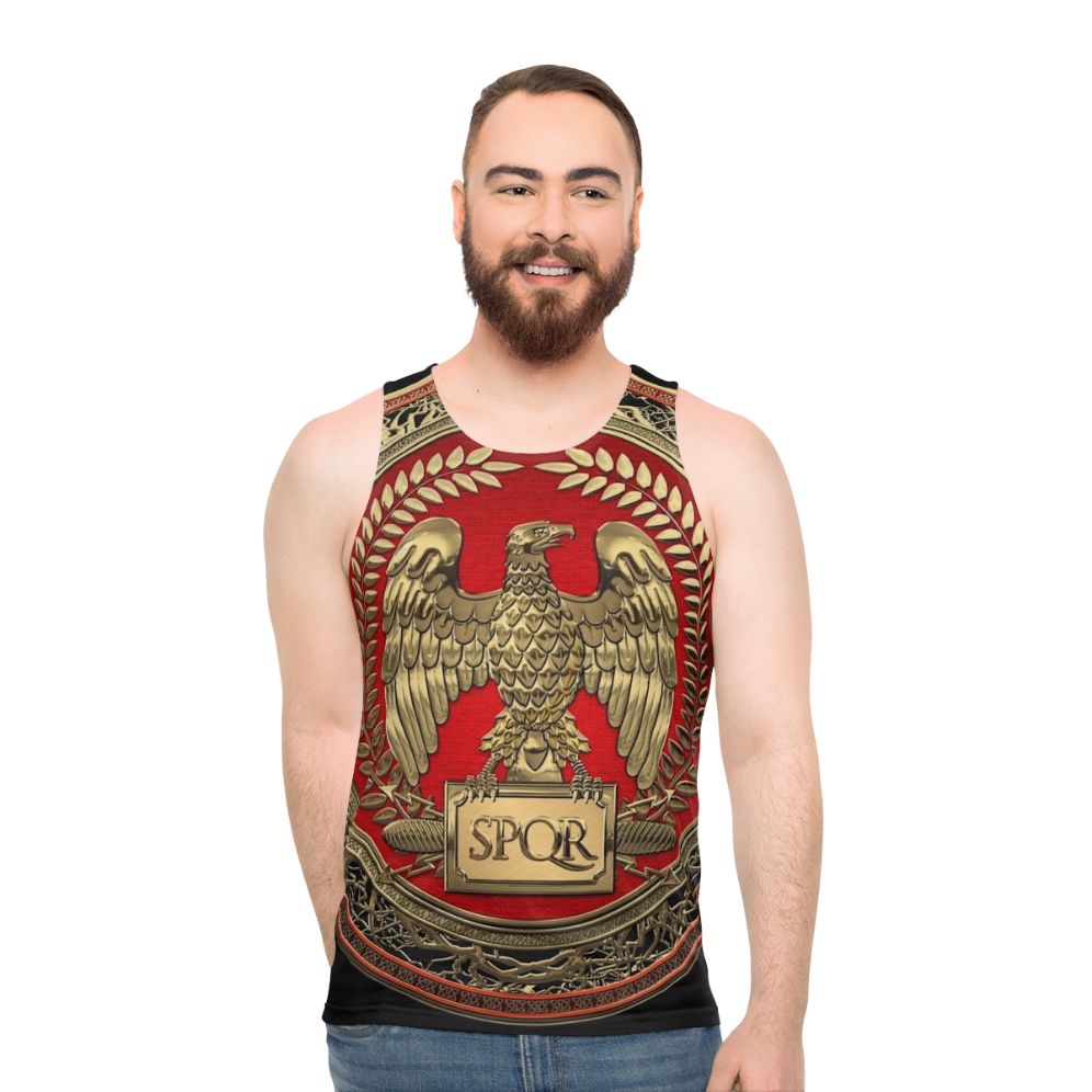 Unisex Roman Imperial Eagle Leather Tank Top