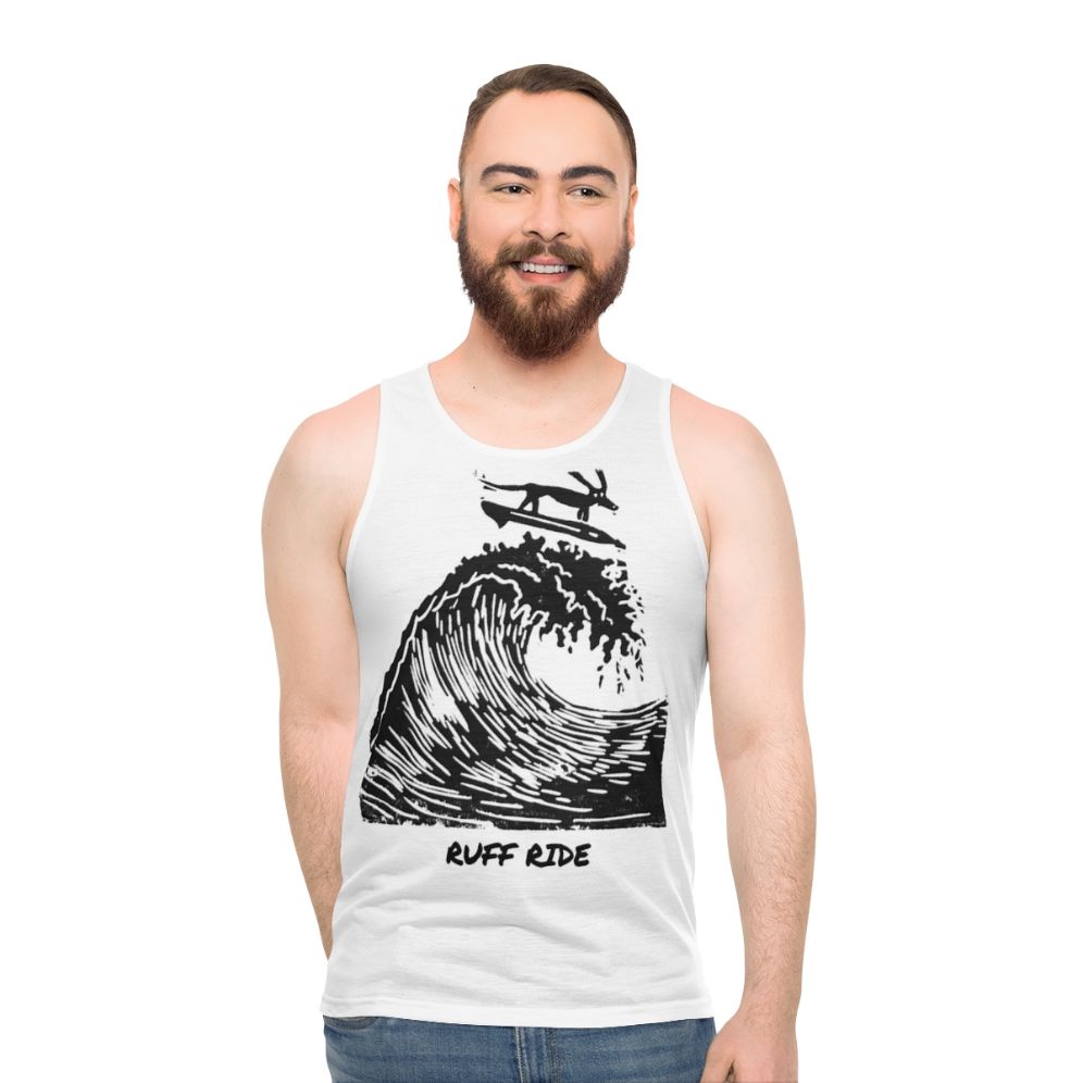 Unisex Ruff Ride Wiener Dog Tank Top