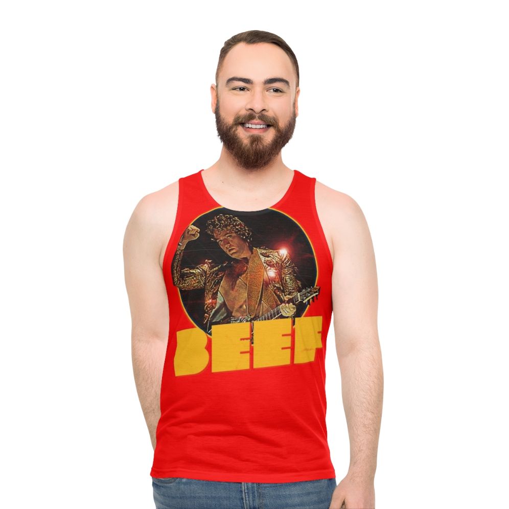 Unisex tank top with 'Salutations From The Other Side' graphic