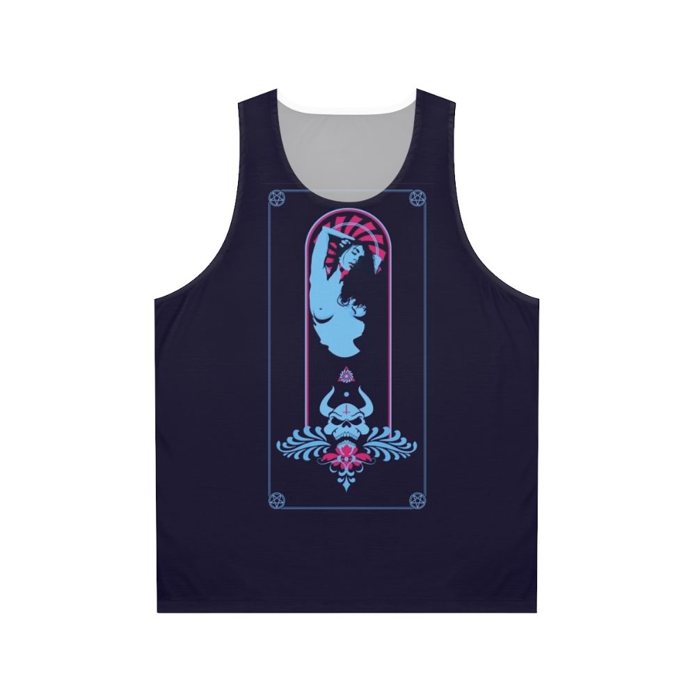 Unisex tank top with satanic and occult symbols