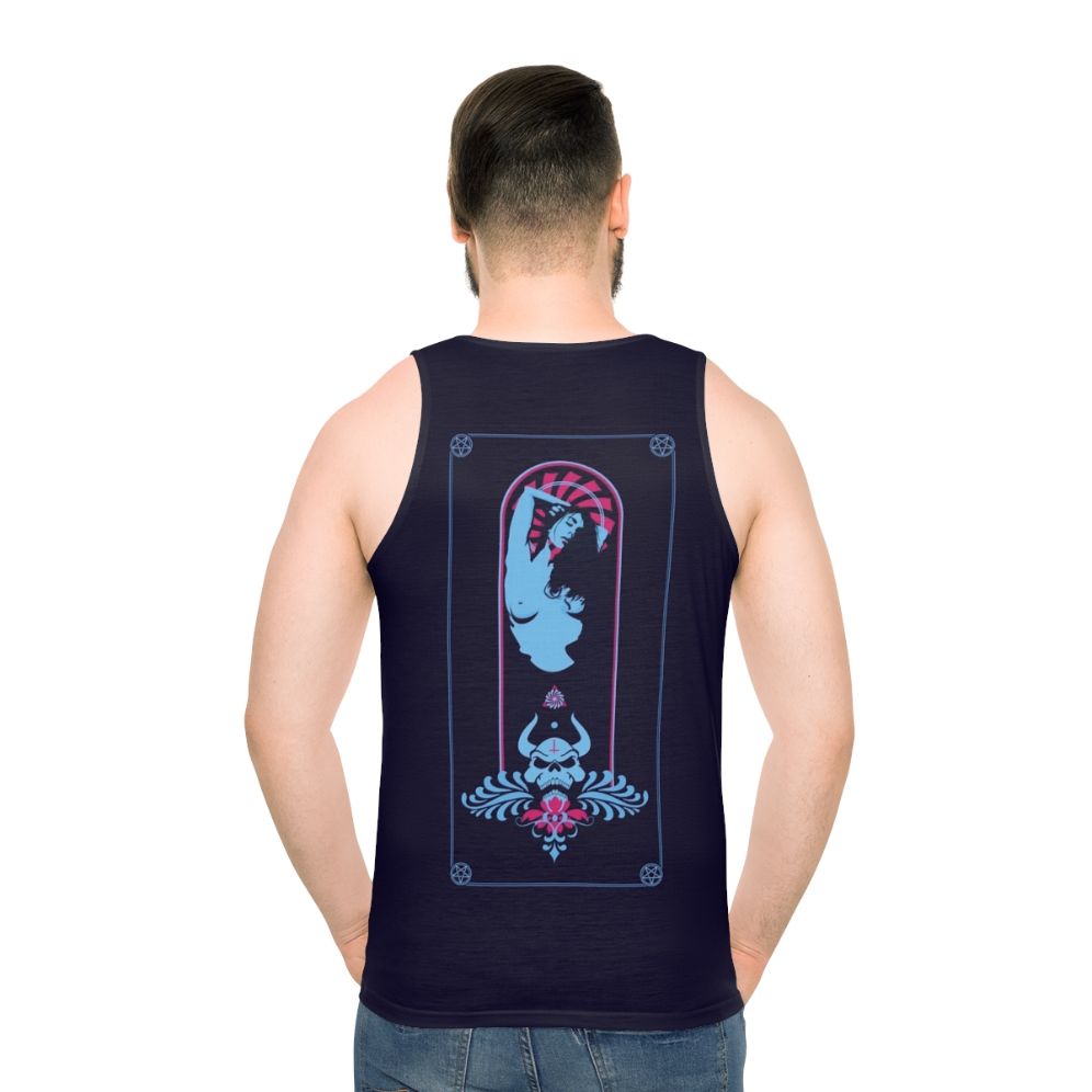 Unisex tank top with satanic and occult symbols