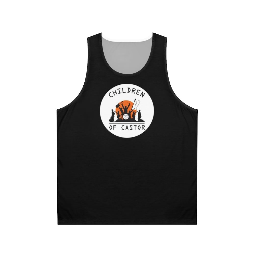 Unisex sci-fi tank top with Cruise of the Gods design