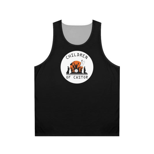 Unisex sci-fi tank top with Cruise of the Gods design