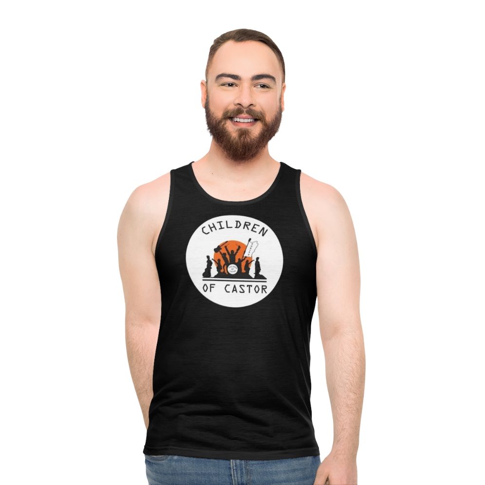 Unisex sci-fi tank top with Cruise of the Gods design