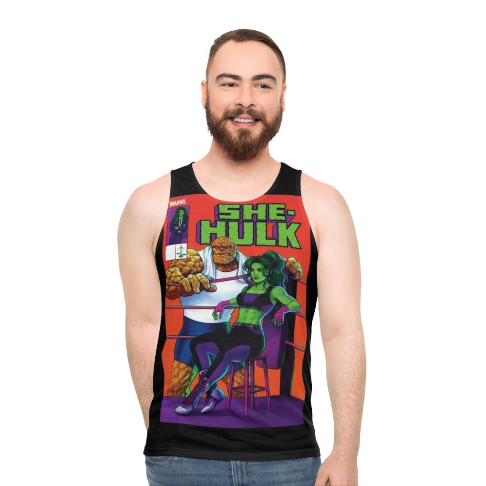 Unisex sci-fi movie inspired green monster tank top