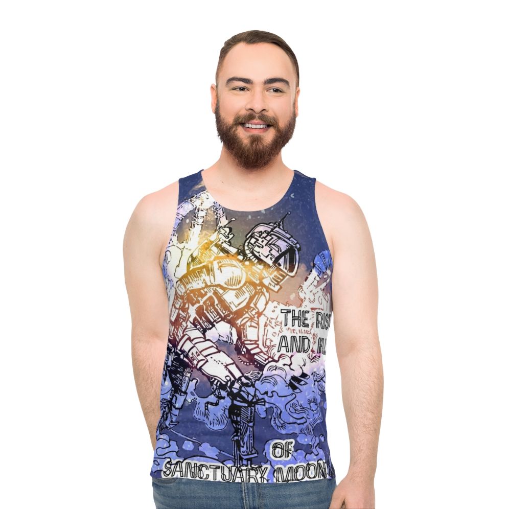 Unisex sci-fi tank top featuring The Rise and Fall of Sanctuary Moon
