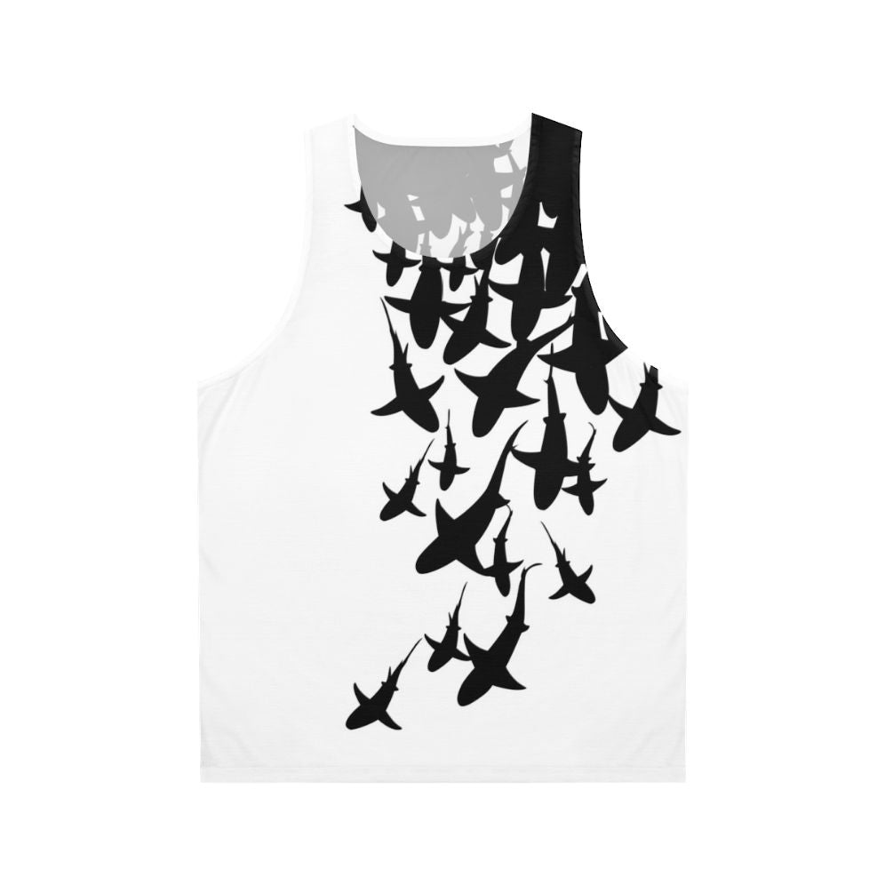 Unisex tank top with a striking shark pattern