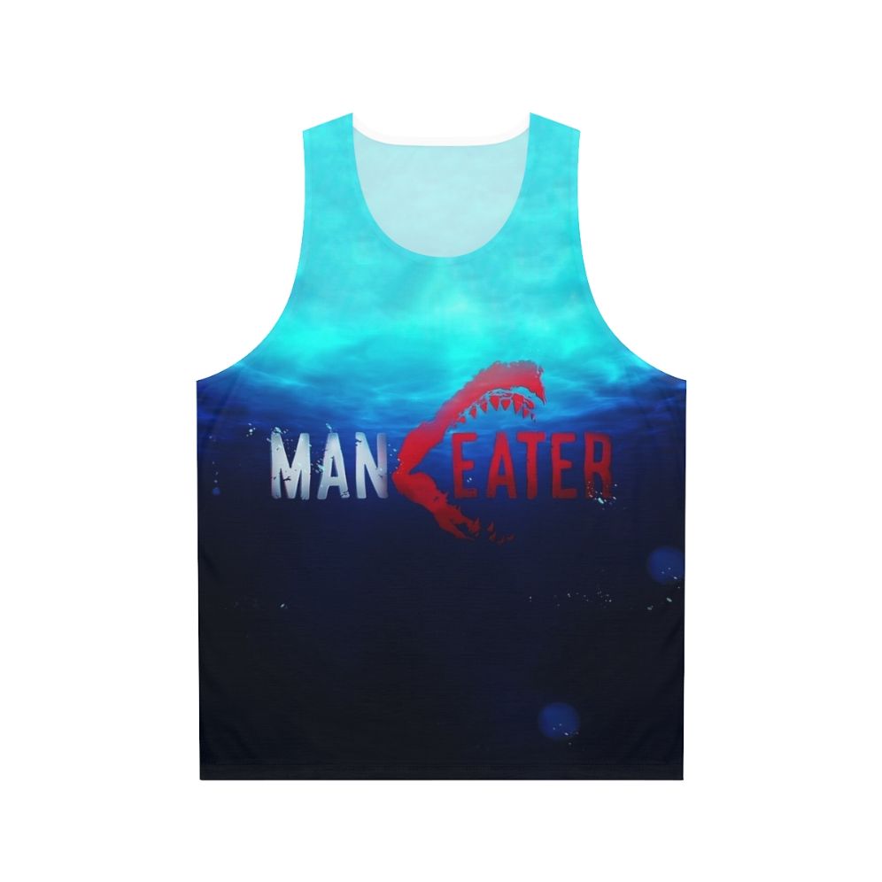 Unisex shark-inspired tank top for Maneater game fans
