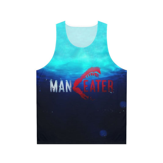 Unisex shark-inspired tank top for Maneater game fans