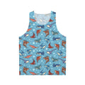 Unisex tank top with sharks pattern design