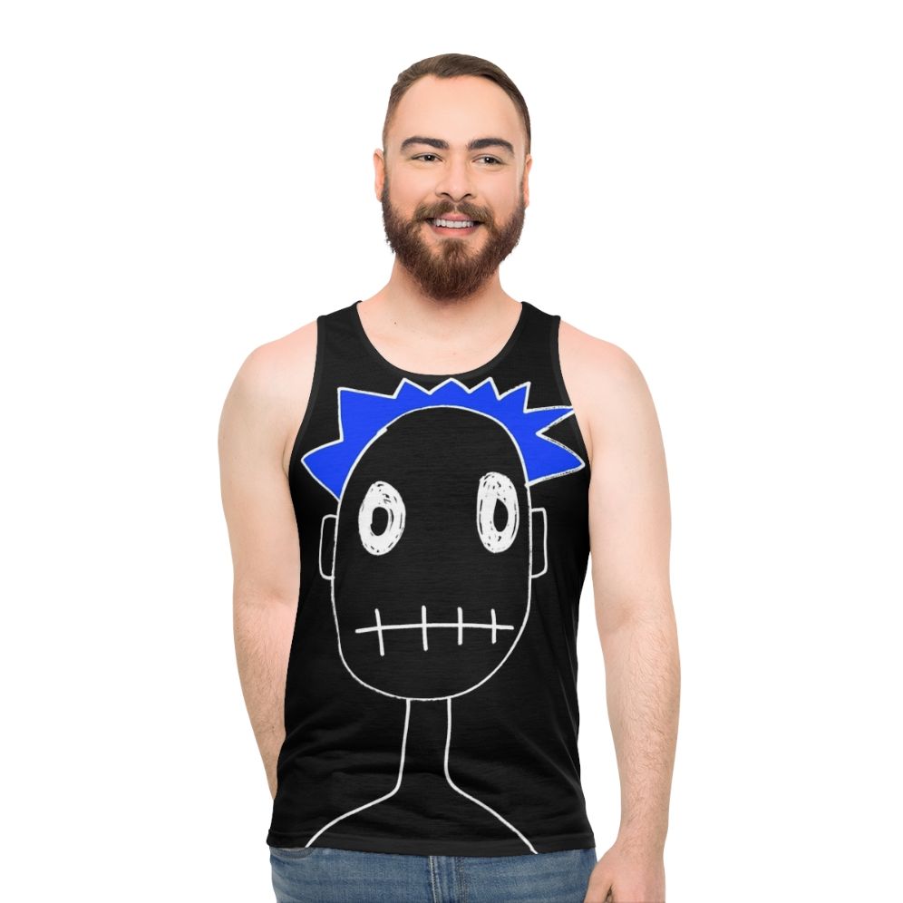 Unisex silly boy blue graphic tank top