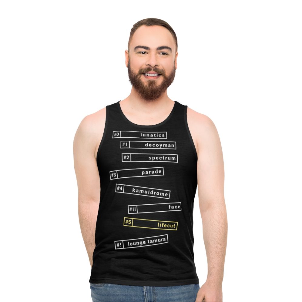 Unisex silver graphic tank top