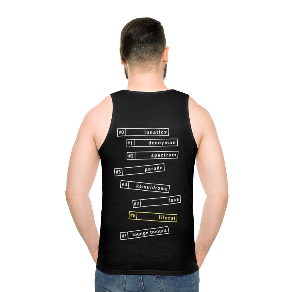 Unisex silver graphic tank top