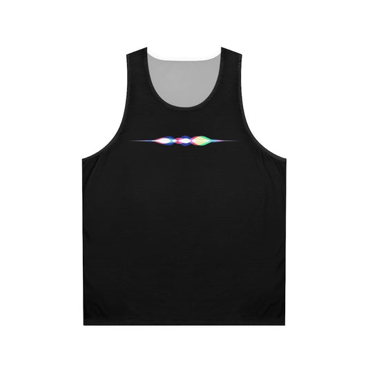 Unisex Siri voice assistant tank top with colorful waves