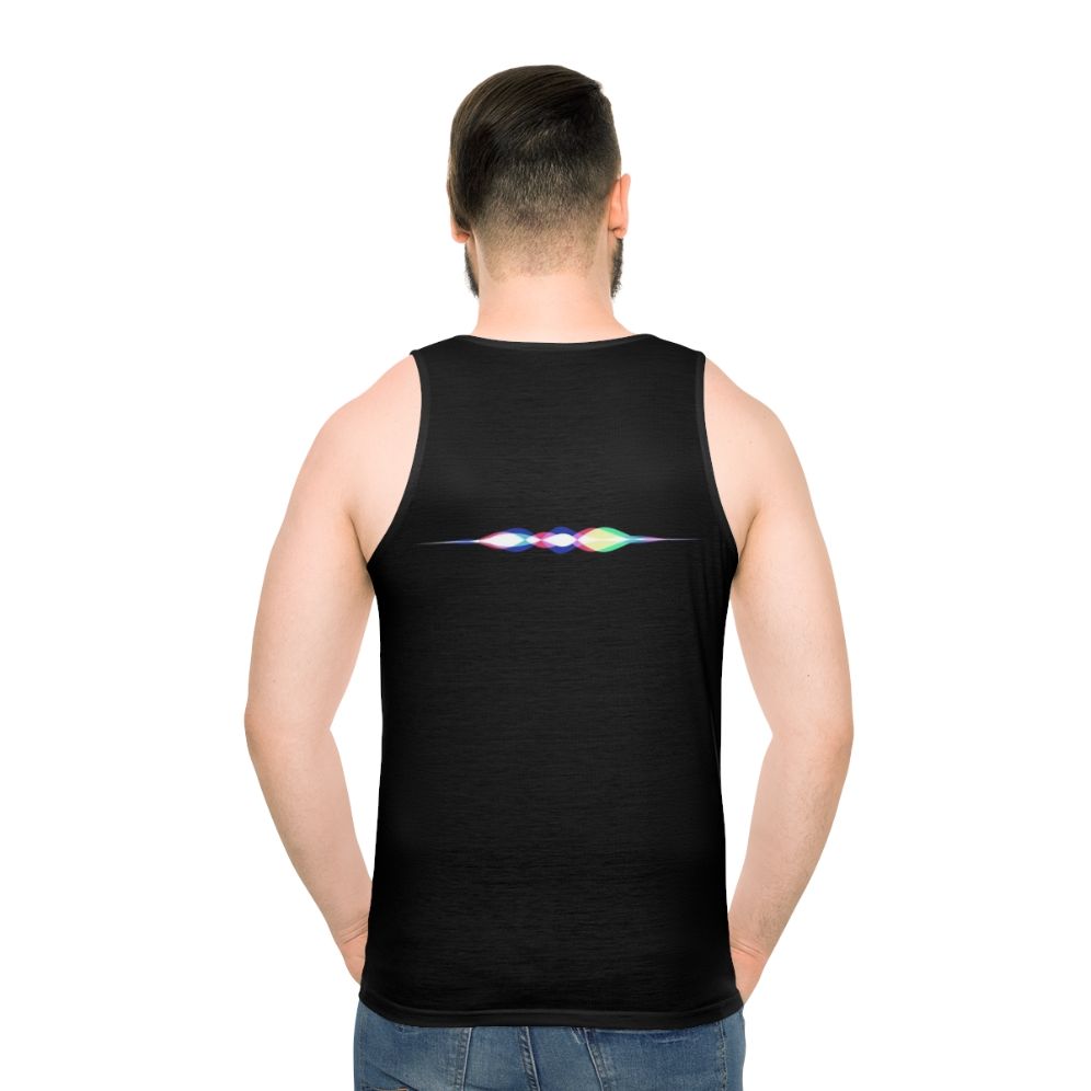 Unisex Siri voice assistant tank top with colorful waves